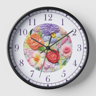 Farbenfrohe Imitate bestickt mit floralen Stilfrau Uhr