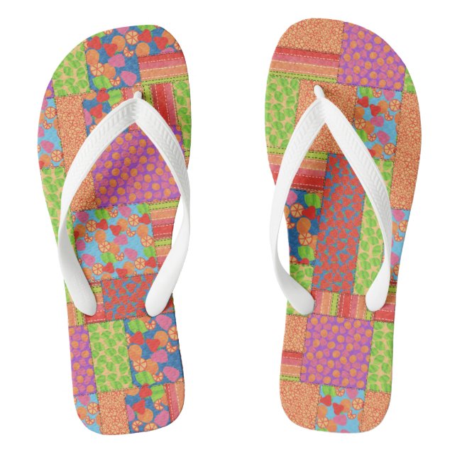 Farbenfrohe Imitate Muster der Sommerkulturen Flip Flops (Fußbett)