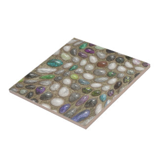 Farbenfrohe Imitate Shiny 3D River Rock Stones Mus Fliese