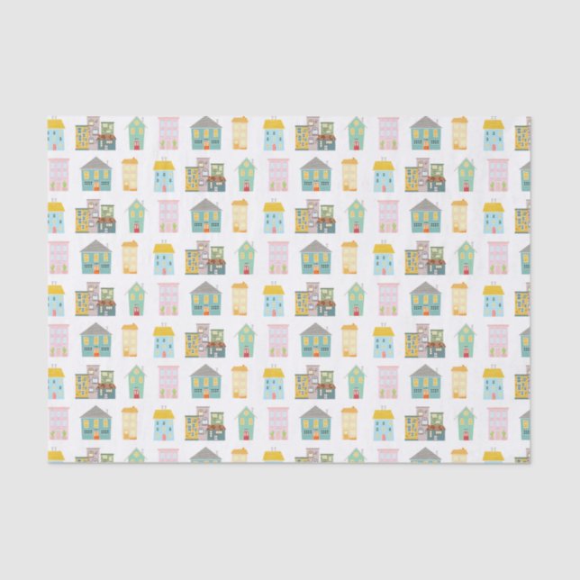 Farbenfrohe Immobilienhäuser für Real Anwesen Seidenpapier (Vorderseite)