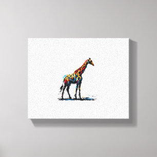 Farbenfrohe Impressionismus Stil Tier Lover Giraff Leinwanddruck