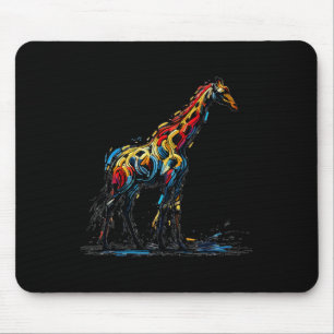Farbenfrohe Impressionismus Stil Tier Lover Giraff Mousepad