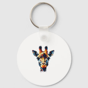 Farbenfrohe Impressionismus Stil Tier Lover Giraff Schlüsselanhänger