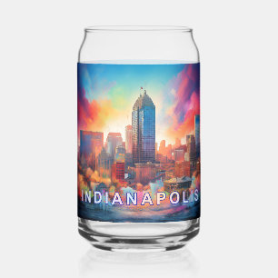 Farbenfrohe Indianapolis Skyline Dosenglas