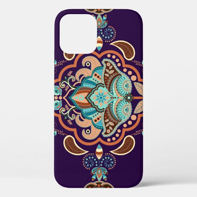 Farbenfrohe indische Ornamente, geometrische Grenz Case-Mate iPhone Hülle (Rückseite)