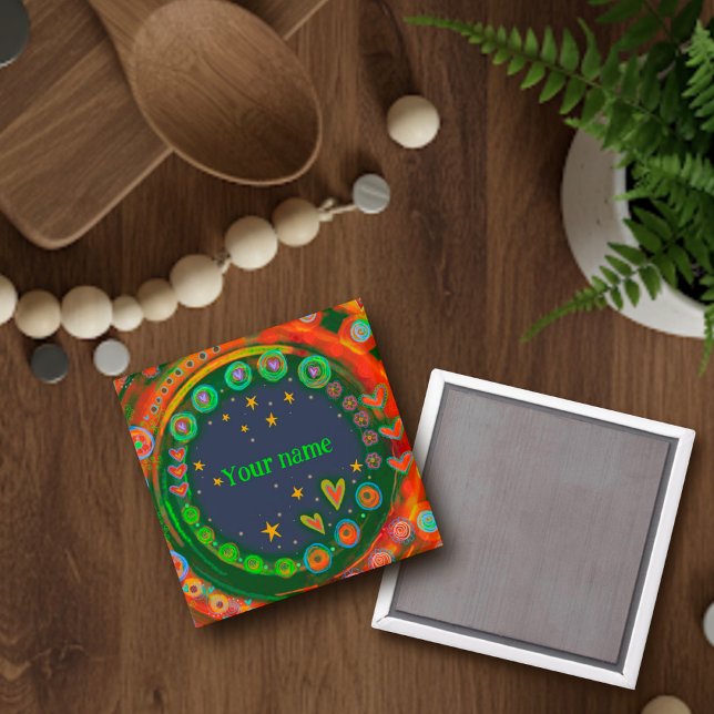 Farbenfrohe, individuell gestaltete Sterne sorgen  Magnet (Von Creator hochgeladen)