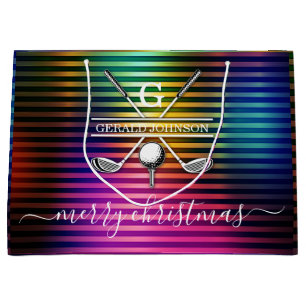 Farbenfrohe, individuelle Elegant Golf Monogram De Große Geschenktüte