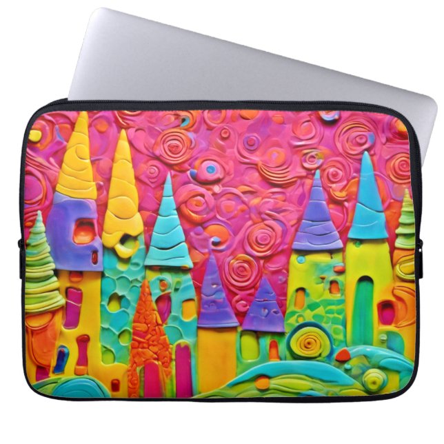 Farbenfrohe innovative Clay-Kreation Laptopschutzhülle (Vorderseite)
