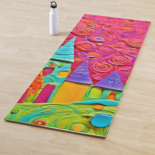 Farbenfrohe innovative Clay-Kreation Yogamatte