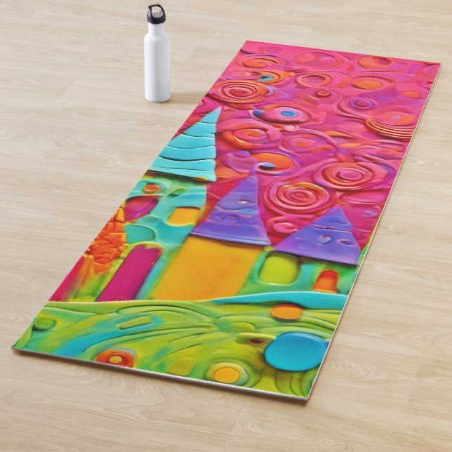 Farbenfrohe innovative Clay-Kreation Yogamatte (Beispiel)