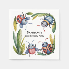 Farbenfrohe Insektenbrille 2. Geburtstagsfeier Serviette