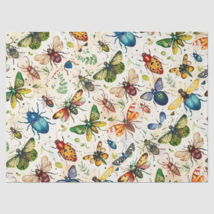 Farbenfrohe InsektenCollage Decoupage Seidenpapier