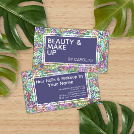 Farbenfrohe Iridescent Opal Marmor Sparkle Glitzer Visitenkarte