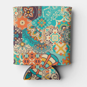 Farbenfrohe islamische Patchwork-Tile Dosenkühler