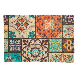 Farbenfrohe islamische Patchwork: Vintage Tile. Kissenbezug