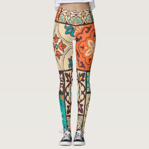 Farbenfrohe islamische Patchwork: Vintage Tile. Leggings