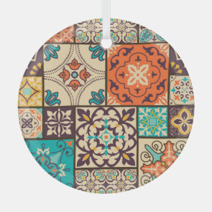 Farbenfrohe islamische Patchwork: Vintage Tile. Ornament Aus Glas