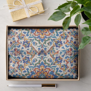 Farbenfrohe Iznik Persische Türkische Handbemalte Seidenpapier