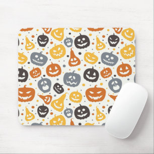 Farbenfrohe Jack-O'-Lantern-Gesichtsmuster Mousepad