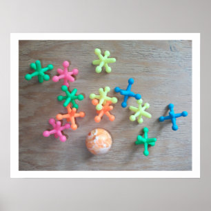 Farbenfrohe Jacke und Ball Poster