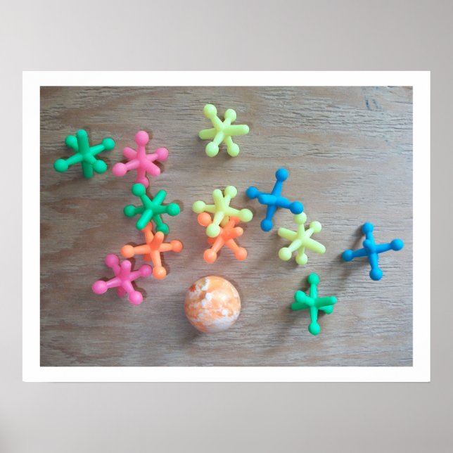 Farbenfrohe Jacke und Ball Poster (Vorne)