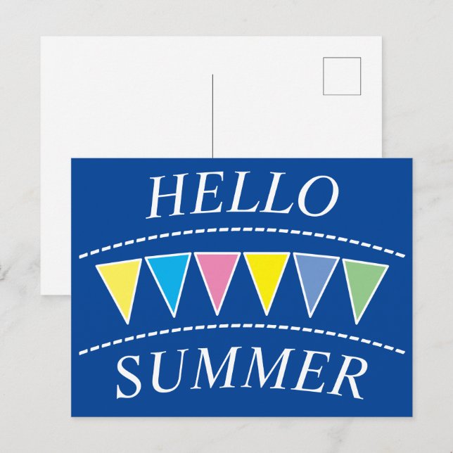 Farbenfrohe Jagd Hallo Sumer Postkarte (Vorne/Hinten)