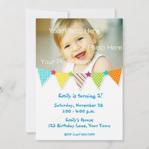 Farbenfrohe Jagdfahnen zum Geburtstag Foto Einladu Einladung