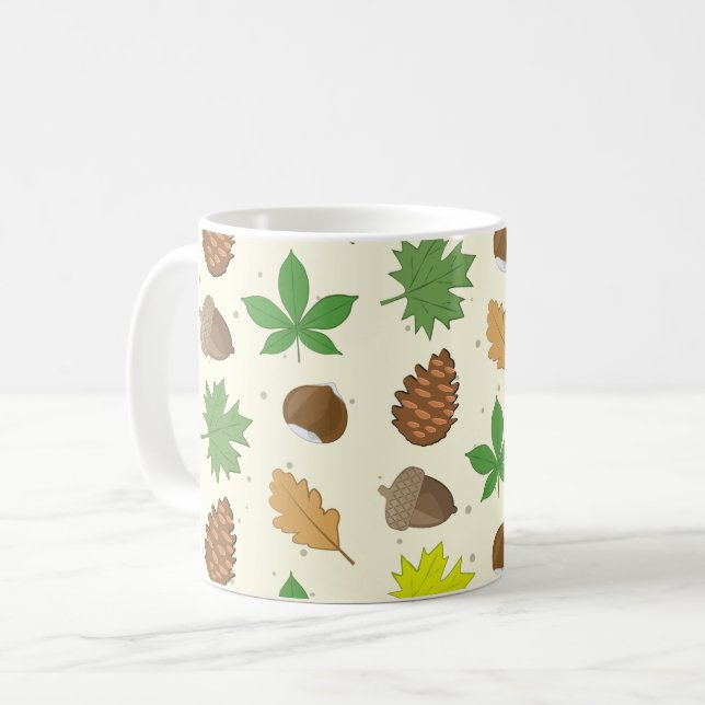 Farbenfrohe Jahreszeit - Naturmuster Kaffeetasse (Vorderseite Links)