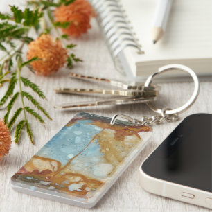 Farbenfrohe Jasper-Stone-Muster Schlüsselanhänger