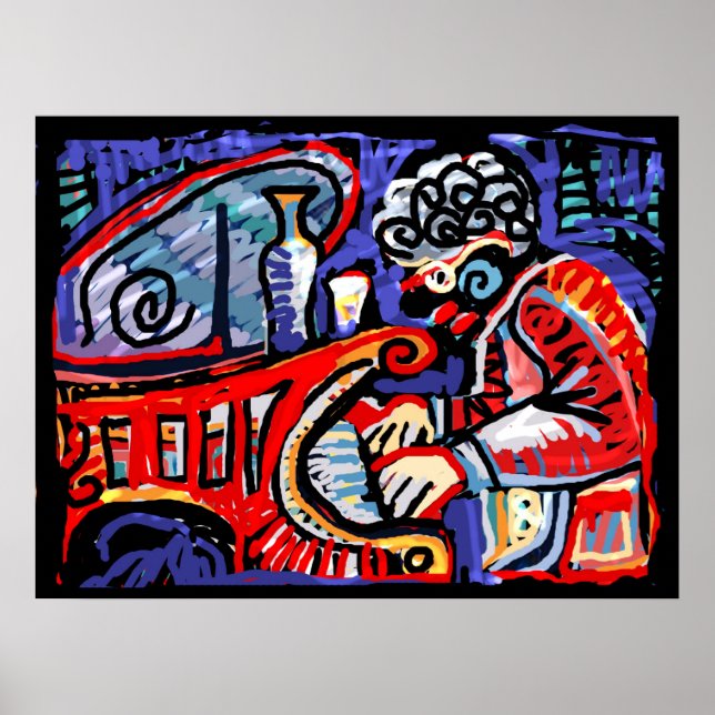 *Farbenfrohe Jazz* Poster (Vorne)