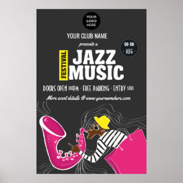 Farbenfrohe Jazzmusikfestspiele Logo personalisier Poster