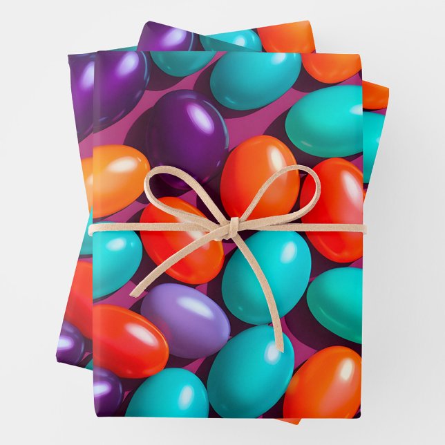 Farbenfrohe Jelly Bean Art Wrapping Paper Sheets Geschenkpapier Set (Von Creator hochgeladen)