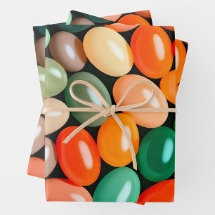 Farbenfrohe Jelly Bean Art Wrapping Paper Sheets Geschenkpapier Set