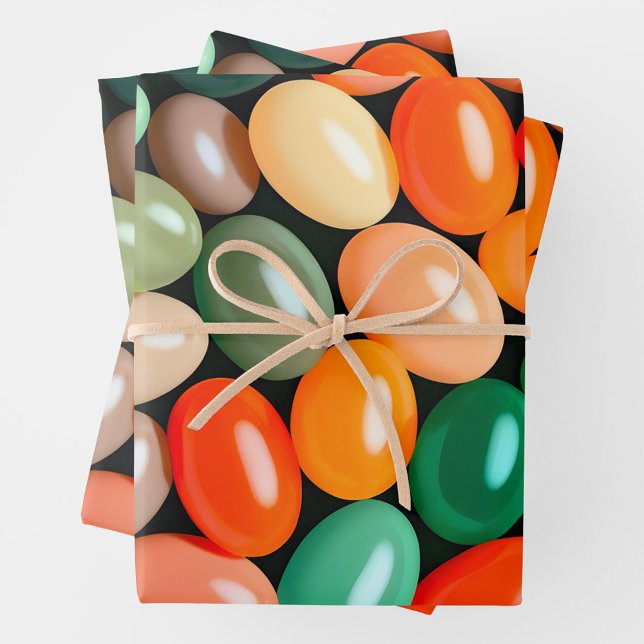 Farbenfrohe Jelly Bean Art Wrapping Paper Sheets Geschenkpapier Set (Von Creator hochgeladen)