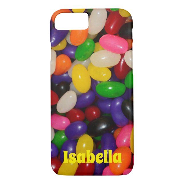 Farbenfrohe Jelly Bean Design mit Individuelle Nam Case-Mate iPhone Hülle (Rückseite)