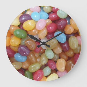 Farbenfrohe Jelly Beans Große Wanduhr