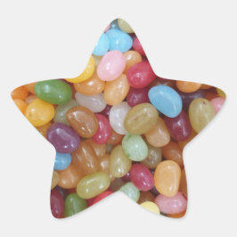 Farbenfrohe Jelly Beans Stern-Aufkleber