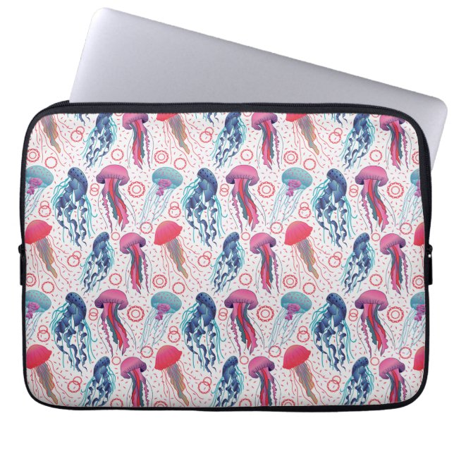 Farbenfrohe Jelly-Fische Laptopschutzhülle (Vorderseite)