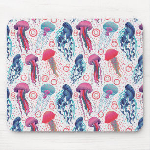 Farbenfrohe Jelly-Fische Mousepad