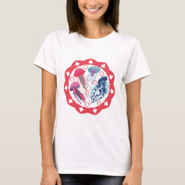 Farbenfrohe Jelly-Fische T-Shirt