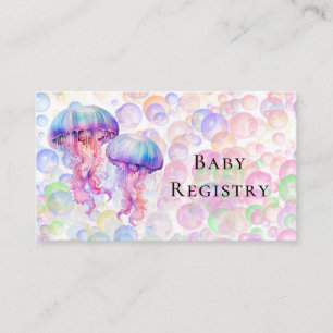 Farbenfrohe Jellyfish and Bubbles Girl Baby Regist Begleitkarte