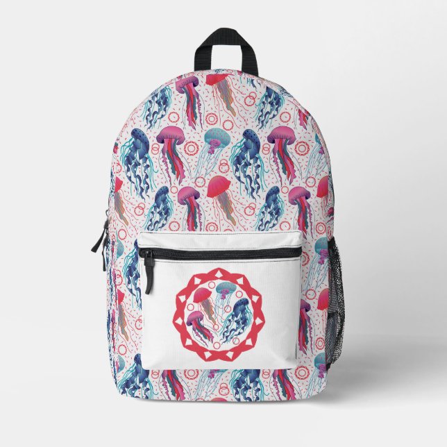 Farbenfrohe Jellyfish Bedruckter Rucksack (Vorderseite)