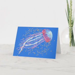 Farbenfrohe Jellyfish Geburtstag Karte