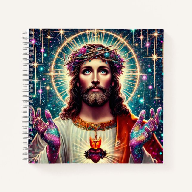 Farbenfrohe Jesus Notizbuch! Notizbuch (Vorderseite)