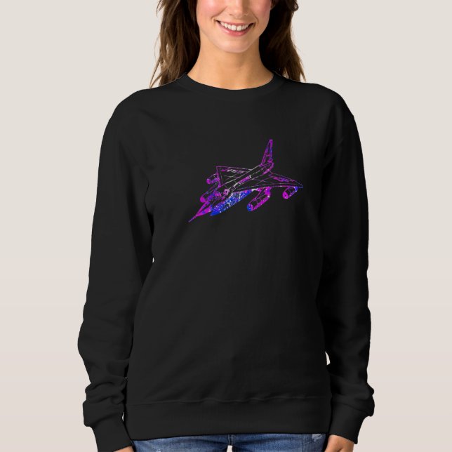 Farbenfrohe Jet-Flugzeuge Art Sweatshirt (Vorderseite)