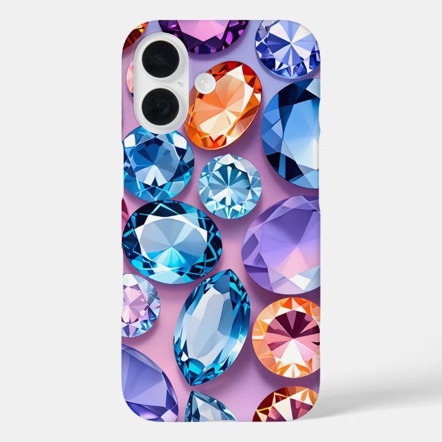 Farbenfrohe Jewel Art iPhone Case (Rückseite)