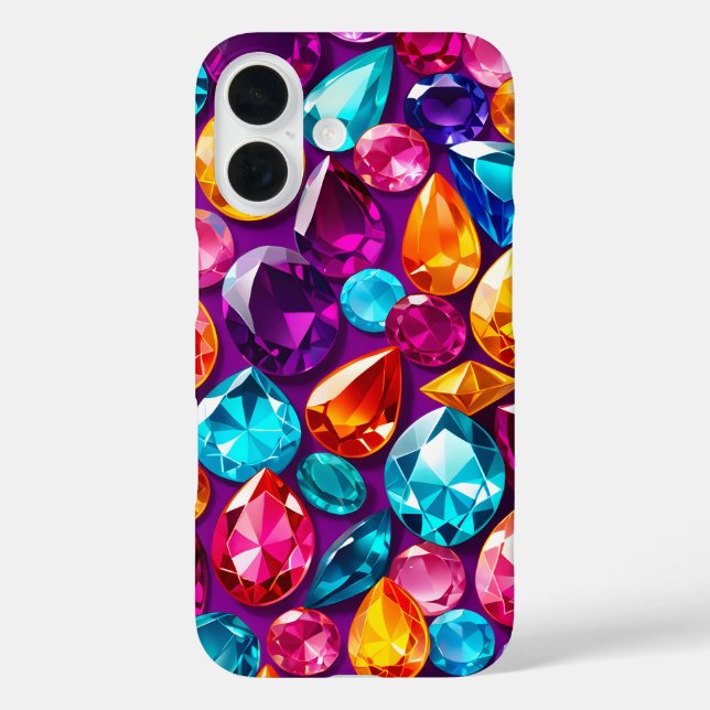 Farbenfrohe Jewel Art iPhone Case (Rückseite)