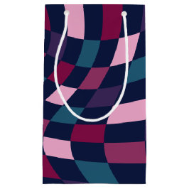 Farbenfrohe Jewel Tone Warped Checkerboard Kleine Geschenktüte
