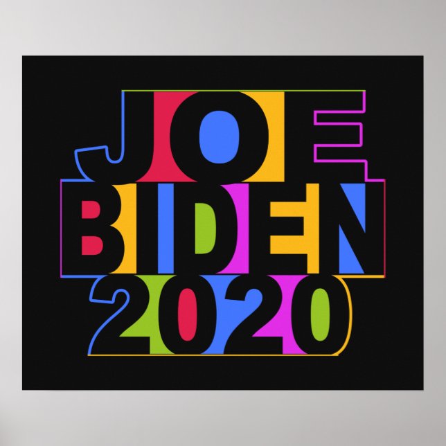 Farbenfrohe JOE BIDEN 2020-Plakat Poster (Vorne)
