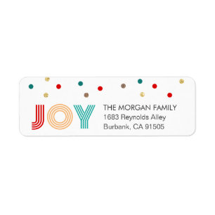Farbenfrohe JOY Modern Confetti Dots Holiday